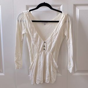 Adam Lippes Cashmere Layered Cream Sweater Top